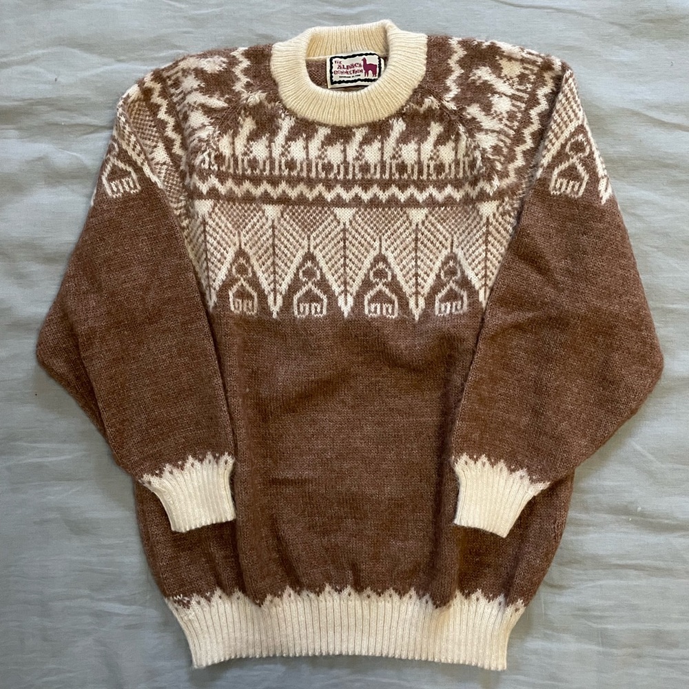 NBW 100% Alpaca Intarsia Sweater